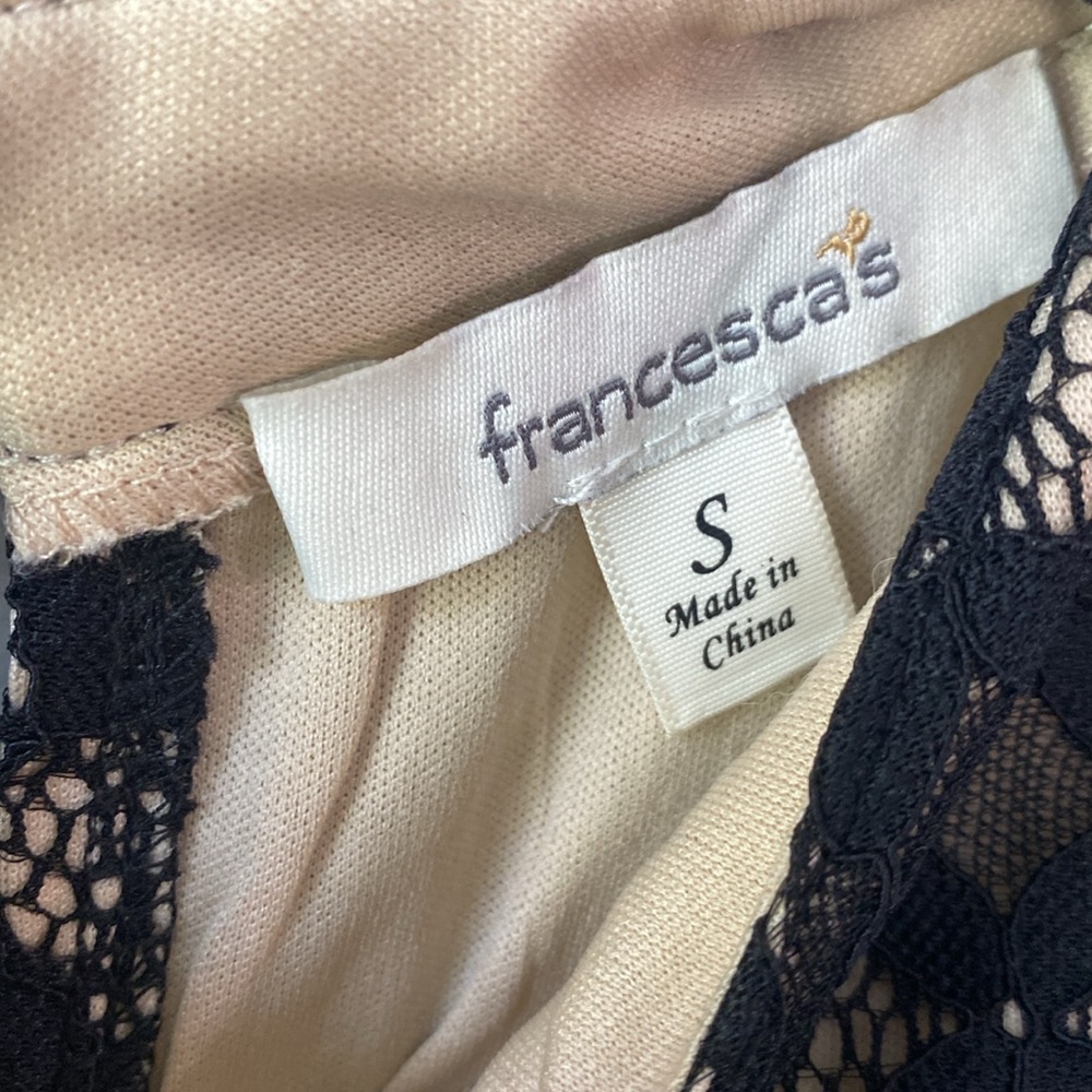 Francesca’s cocktail dress. Size S black and tan - Picture 3 of 5